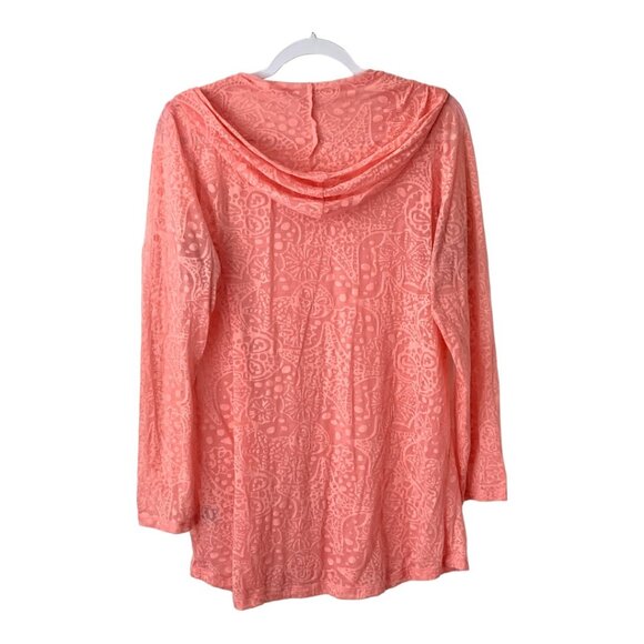 Pink Light Weight Sheer Long Sleeve Hoodie - Hawaii - Maui - Size Large - Picture 3 of 3